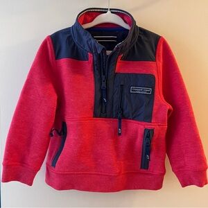 Kids Red and Black Quarterzip Pullover by Vineyard Vines
